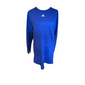 Adidas Blue Retro Long Sleeve Sweatshirt Dress Blue Size S Streetwear Athleisure